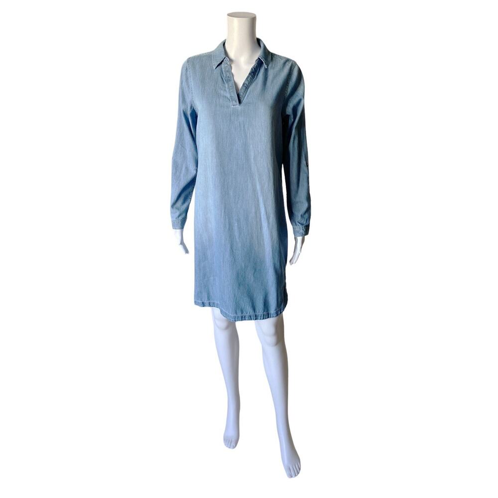 Sonoma Chambray Denim Shirt Dress Women's Small Long Sleeve Casual